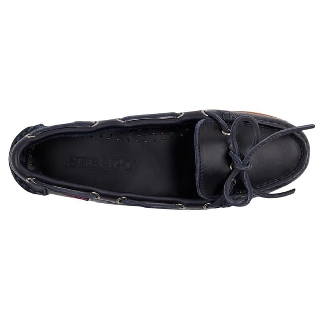 Sebago Sebago Women's Nina Waxed Leather Bala Moccasin in Navy - 3