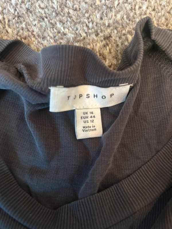 Topshop Grey ruched dress 16 Topshop