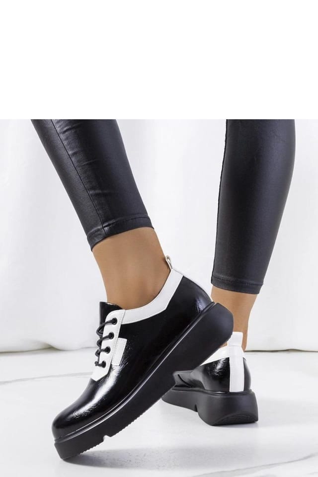 Love Lace Love Lace Women's Lace Up High Sole Parram Shoes Rubber Sole Comfort in Black - 2