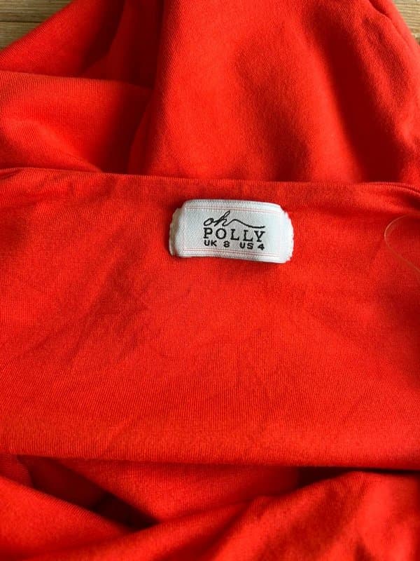 Oh Polly 🧡 Oh Polly Orange One Shoulder Halter Mini Dress Bodycon Party Club UK 8
