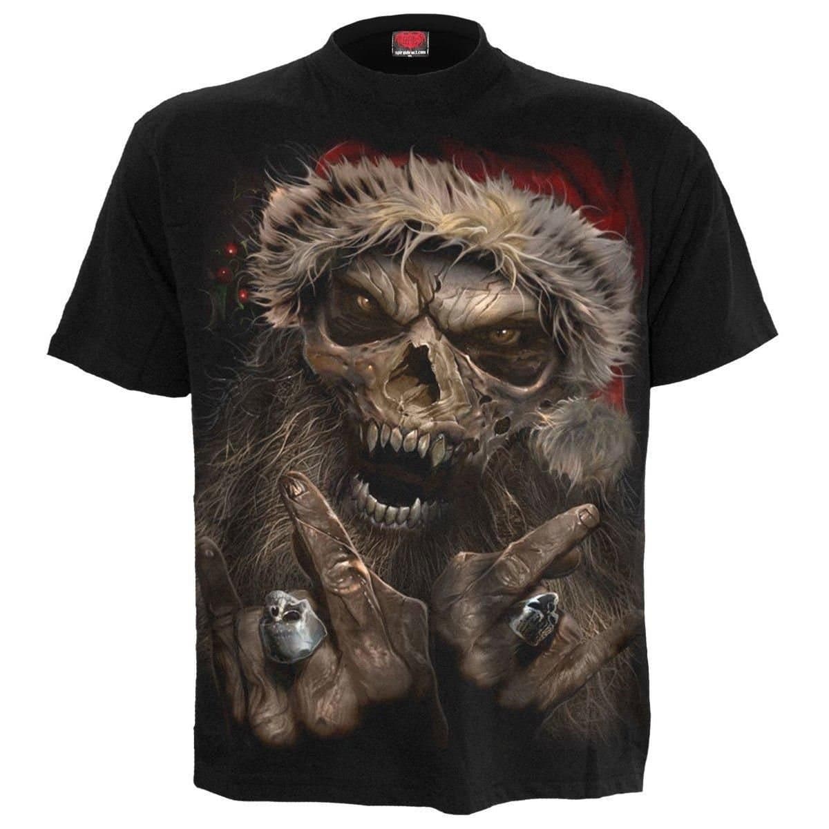 Spiral Spiral Men's ROCK SANTA - T-Shirt Black