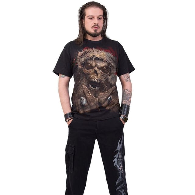 Spiral Spiral Men's ROCK SANTA - T-Shirt Black - 3