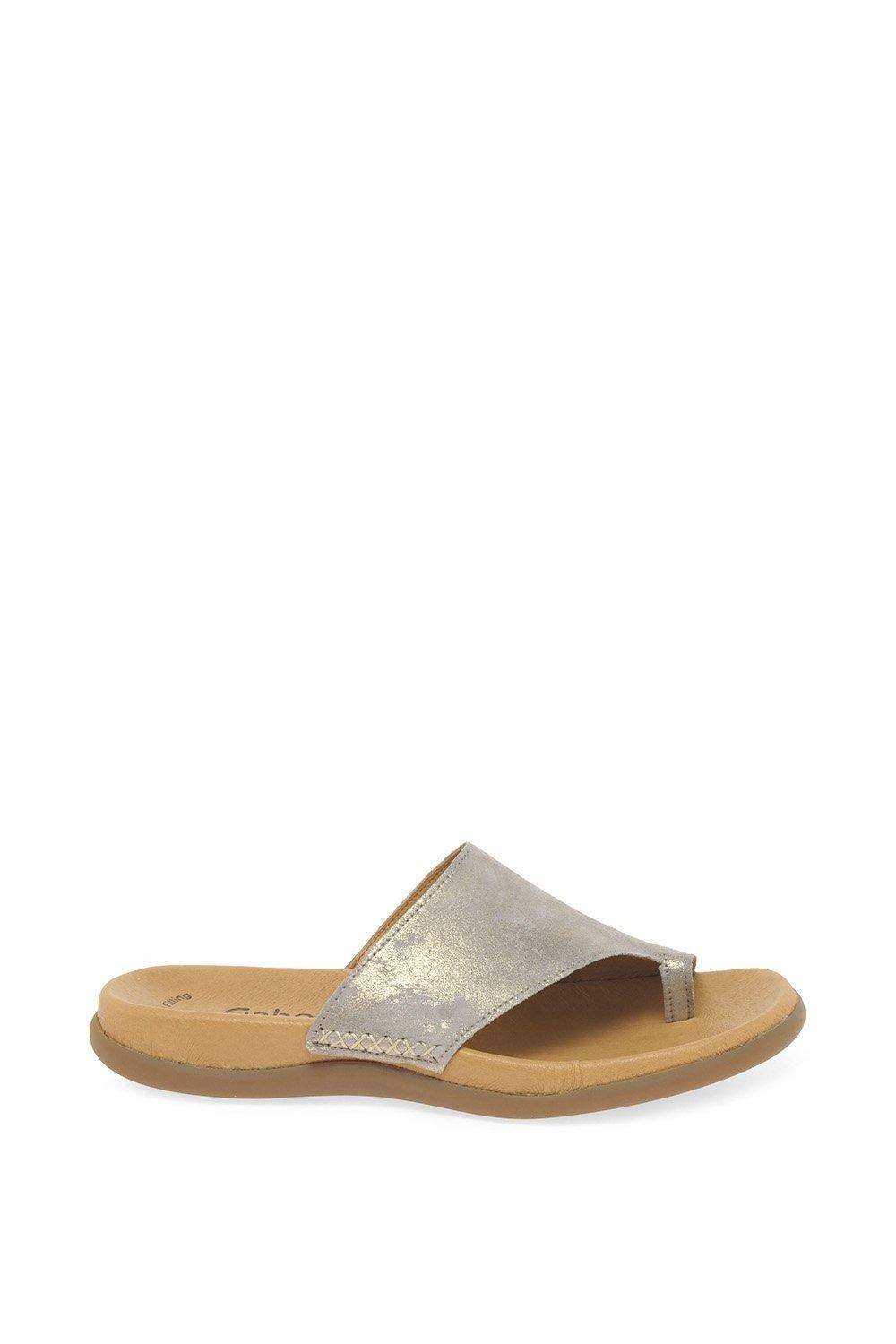 Gabor Gabor Women's Lanzarote Toe Post Sandals in Metallic Gold - 3