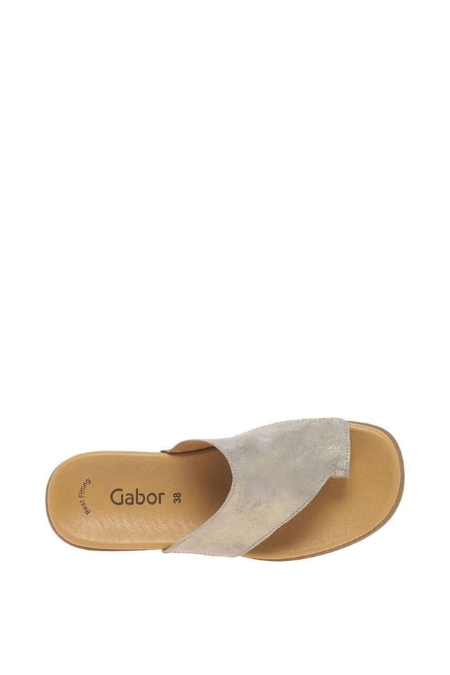 Gabor Gabor Women's Lanzarote Toe Post Sandals in Metallic Gold - 3