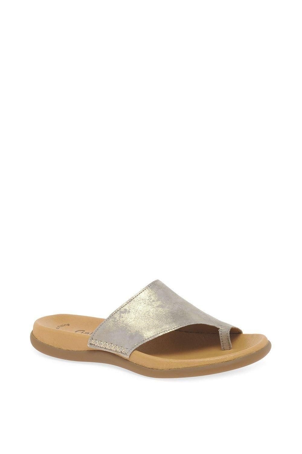 Gabor Gabor Women's Lanzarote Toe Post Sandals in Metallic Gold - 4