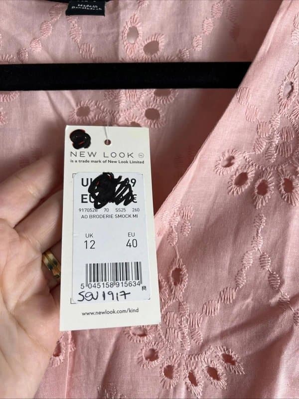 New Look New look - embroidered short dress - size 12 - pink