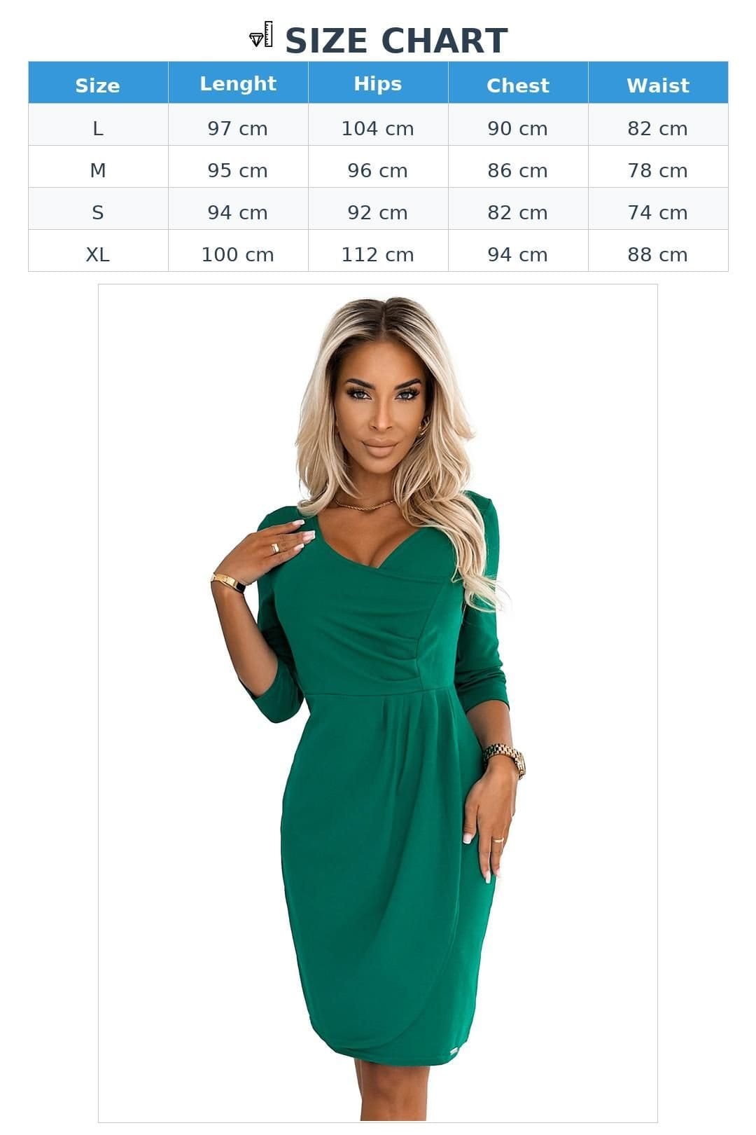 Love Lace Love Lace Women's Iris Pleated 3/4 Sleeve Cotton Dress in Green - 4