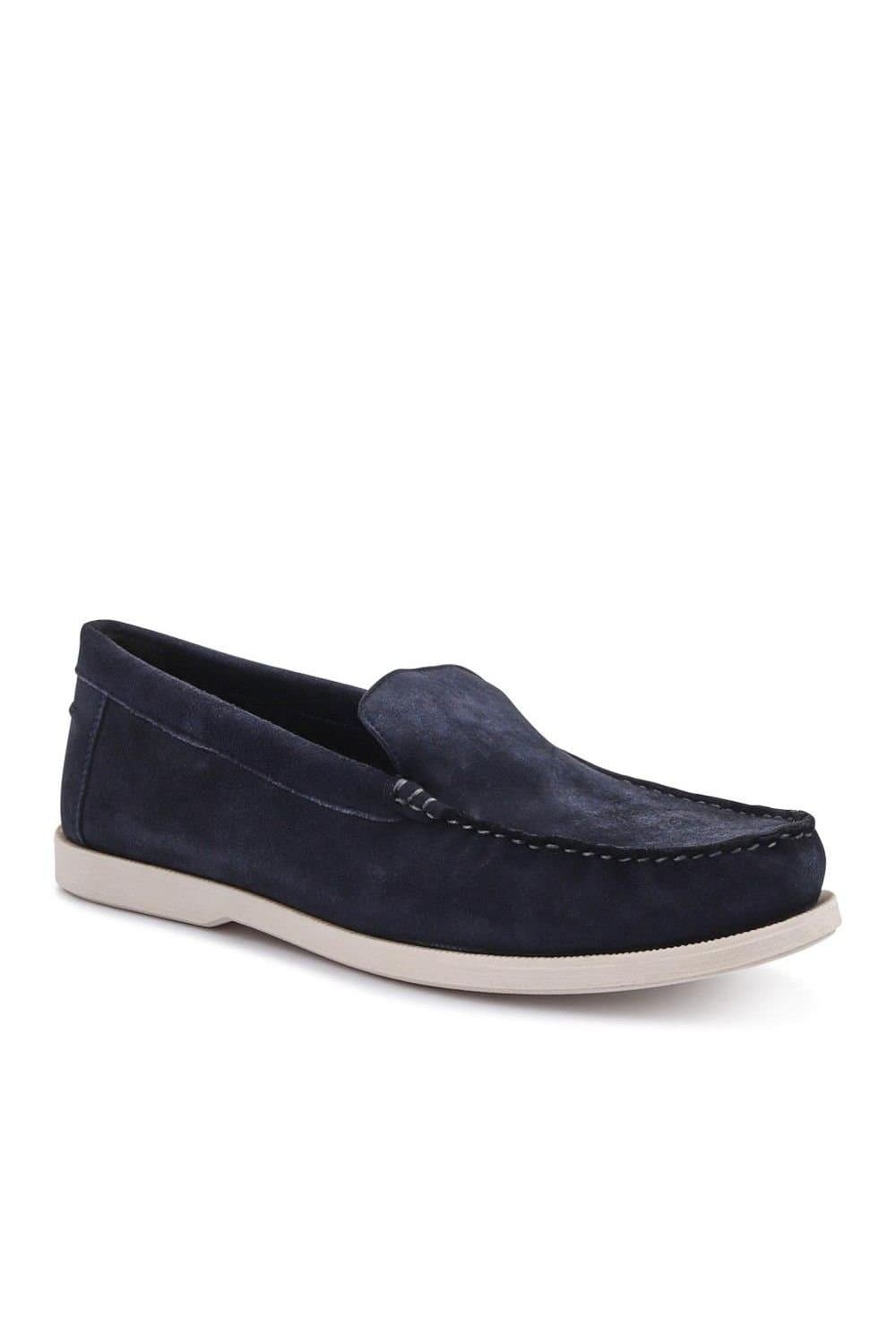 Pavers Pavers Men's Navy Leather Loafers