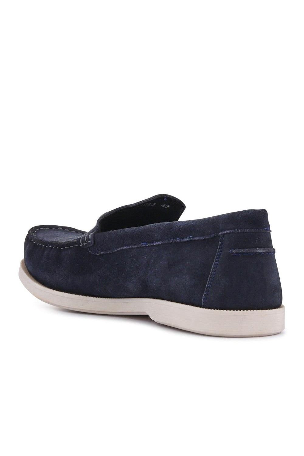 Pavers Pavers Men's Casual Leather Loafers in Navy - 3