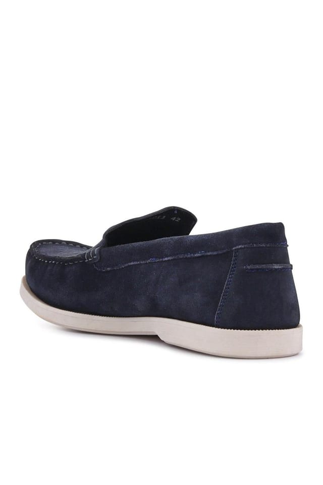 Pavers Pavers Men's Casual Leather Loafers in Navy - 3