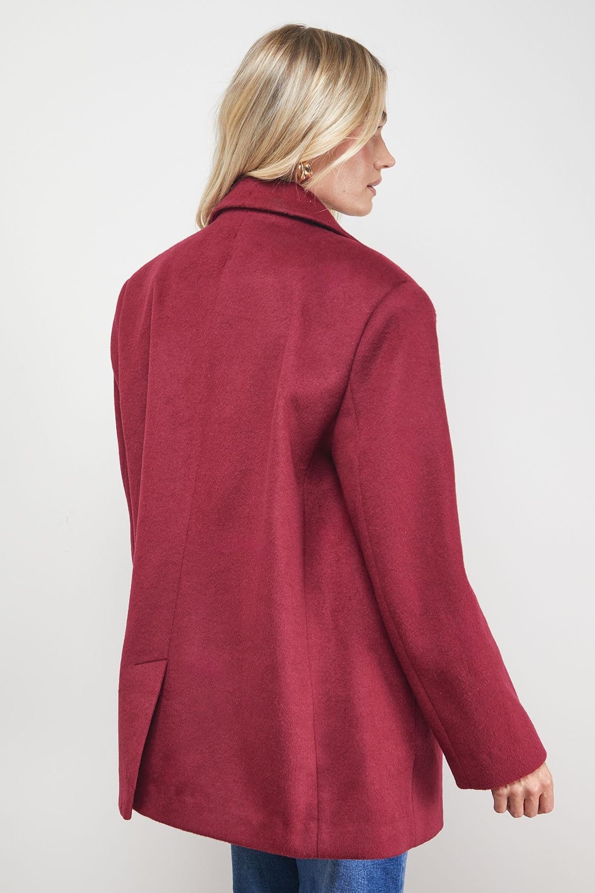 Oasis Oasis Women's Relaxed Blazer Coat in Berry - 4