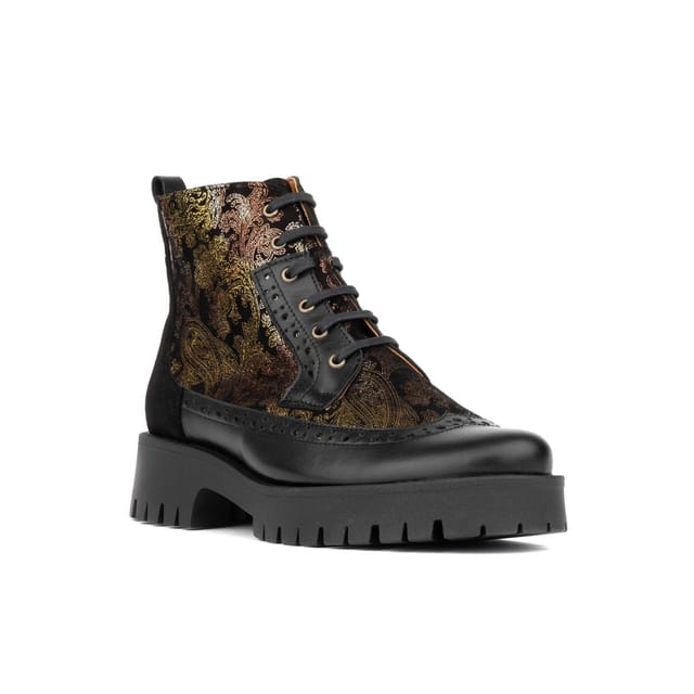 Embassy London Embassy London Women's Hatter Platform - Black & Floral - 2