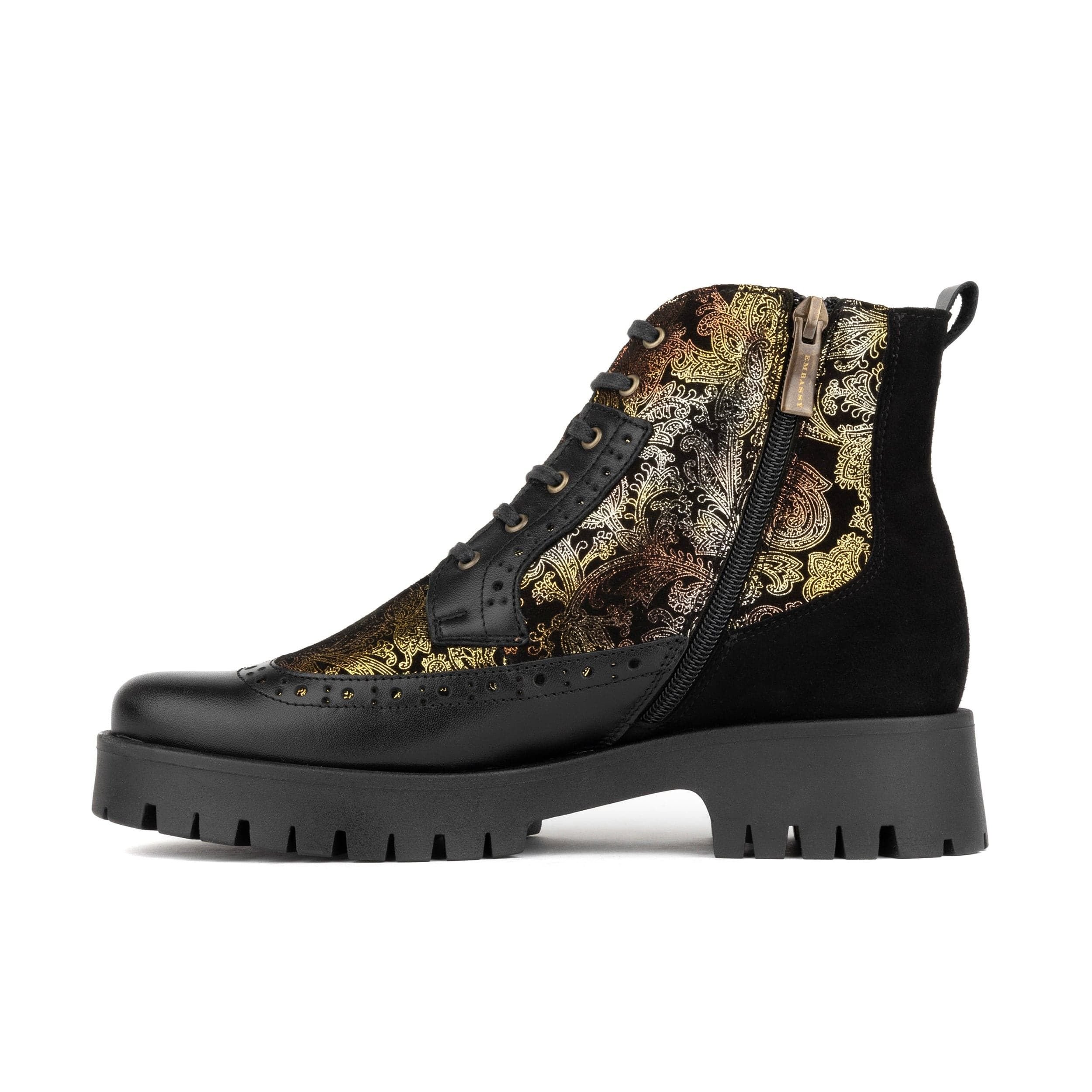 Embassy London Embassy London Women's Hatter Platform - Black & Floral - 3
