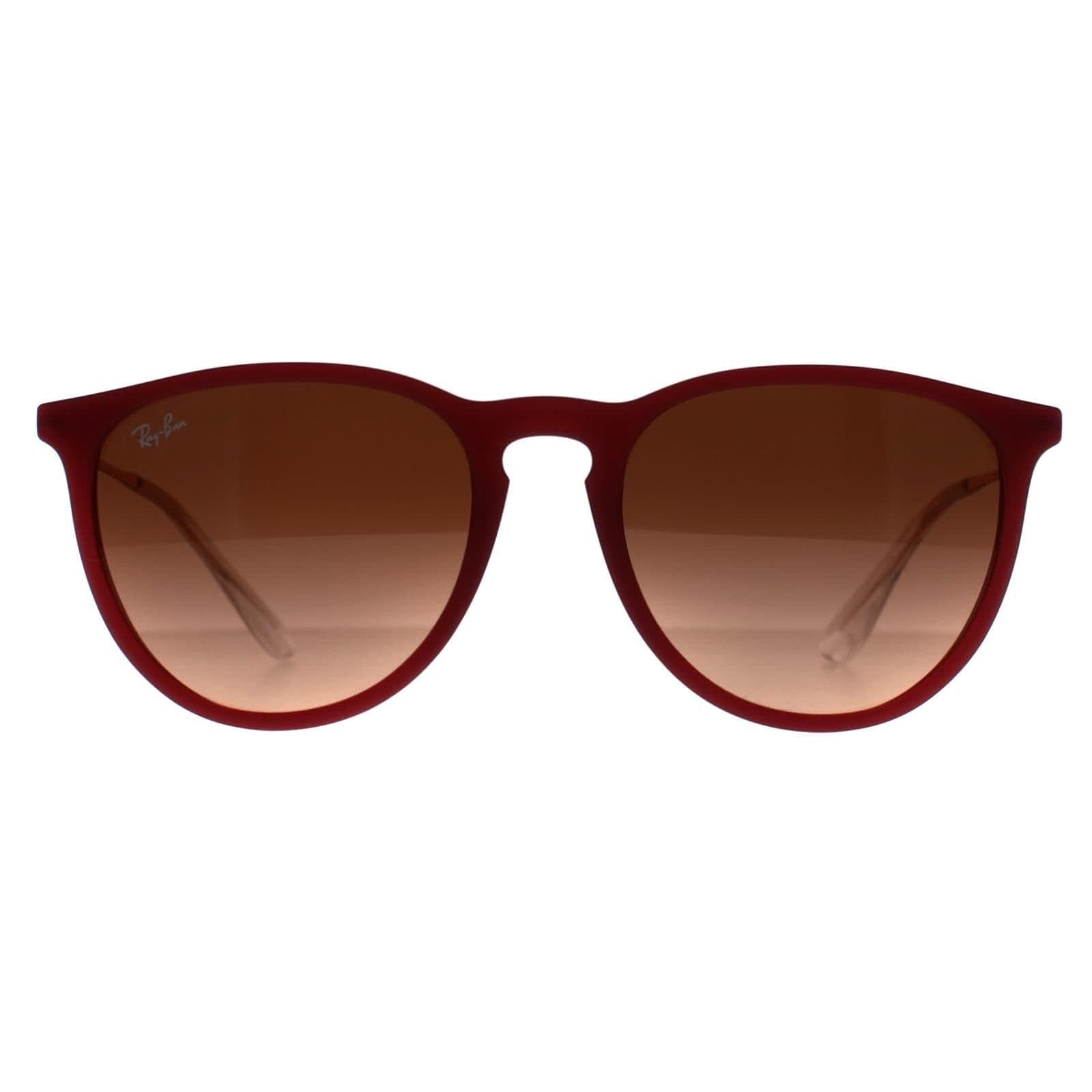 Ray-Ban Ray-Ban Women's Round Polished Rubber Violet Pink Gradient Brown RB4171 Erika in Purple