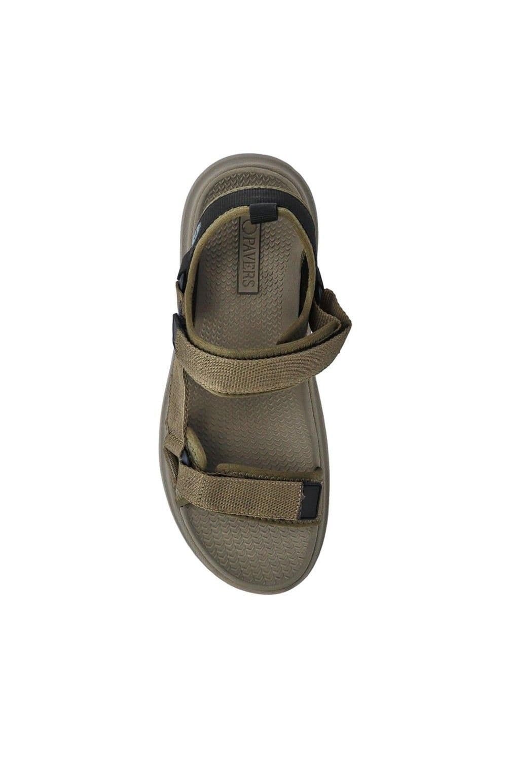 Pavers Pavers Men's Touch-Fastening Casual Sandals in Khaki - 4