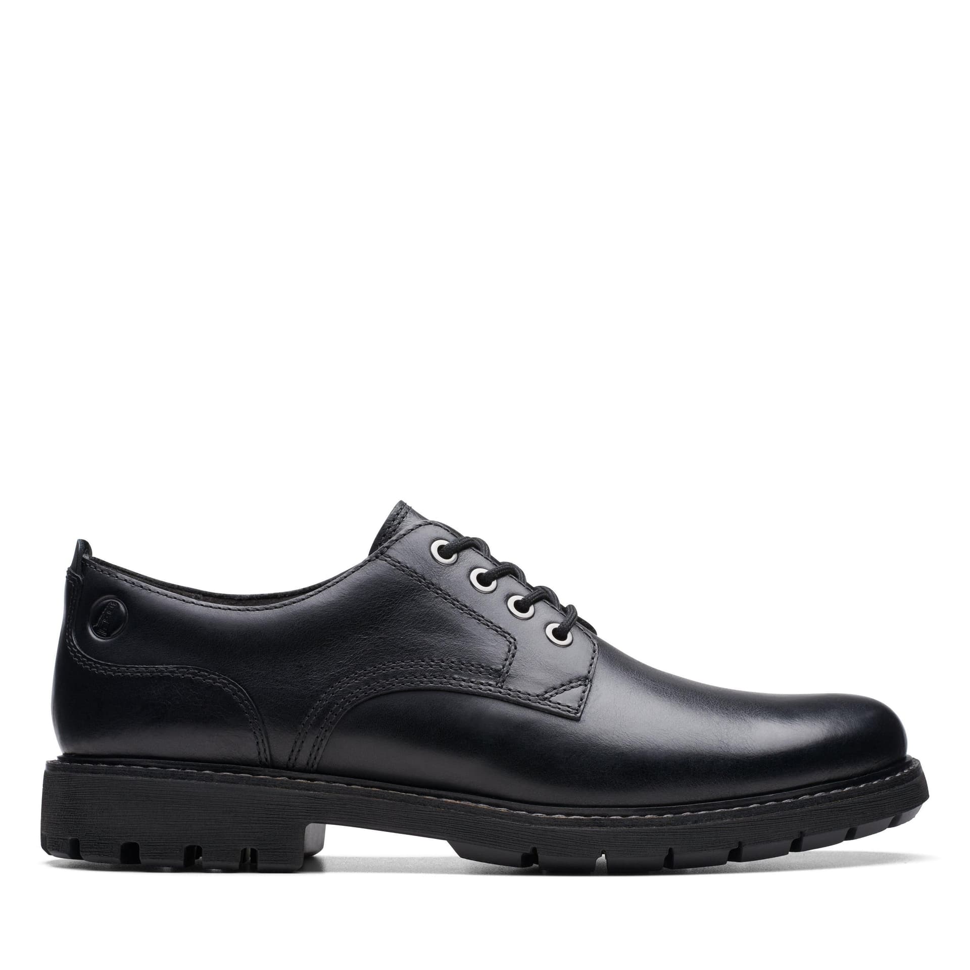 Clarks Clarks Men's Batcombe Tie Black Leather Derby Shoes, Lace Up