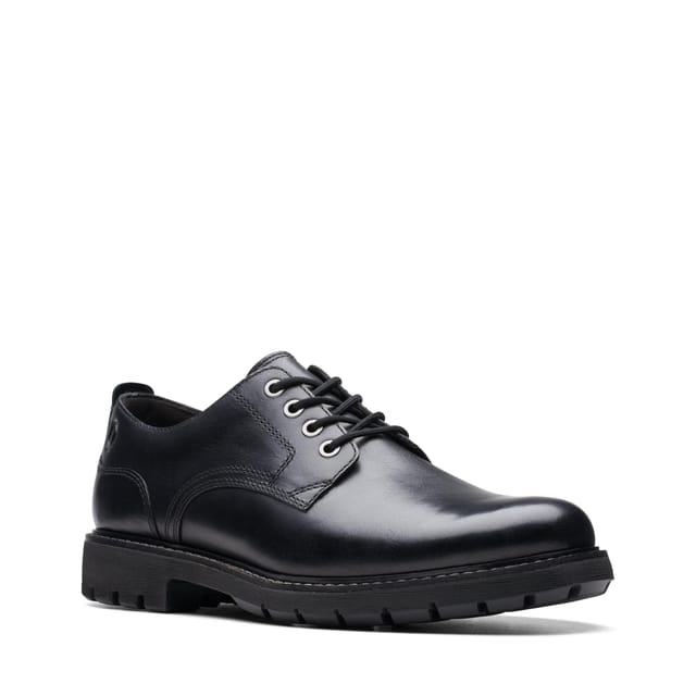 Clarks Clarks Men's Batcombe Tie Black Leather Derby Shoes, Lace Up - 2