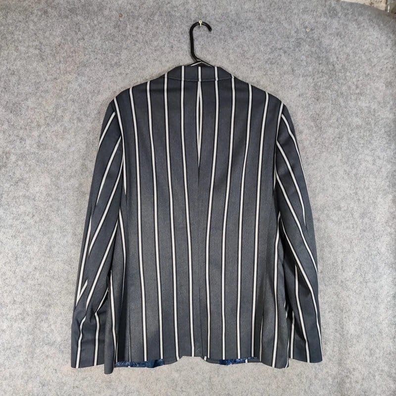 ASOS Grey White Striped Slim Fit Men's Boating Blazer