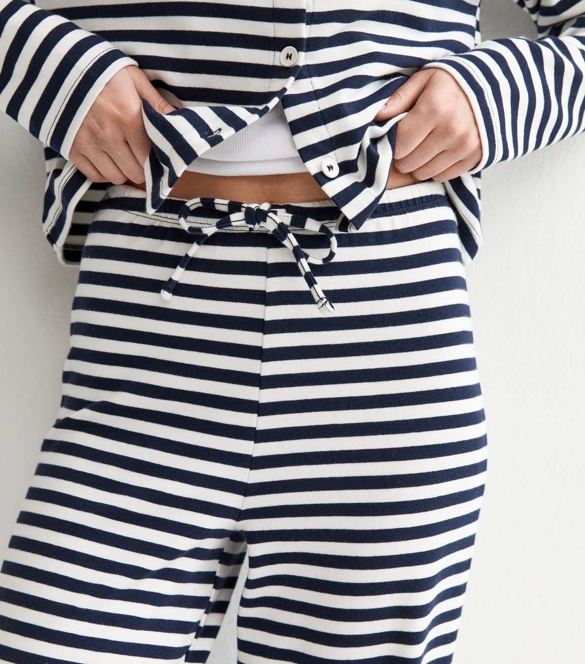 New Look Women's Blue Relaxed Striped Wide Leg Trousers New Look - 3