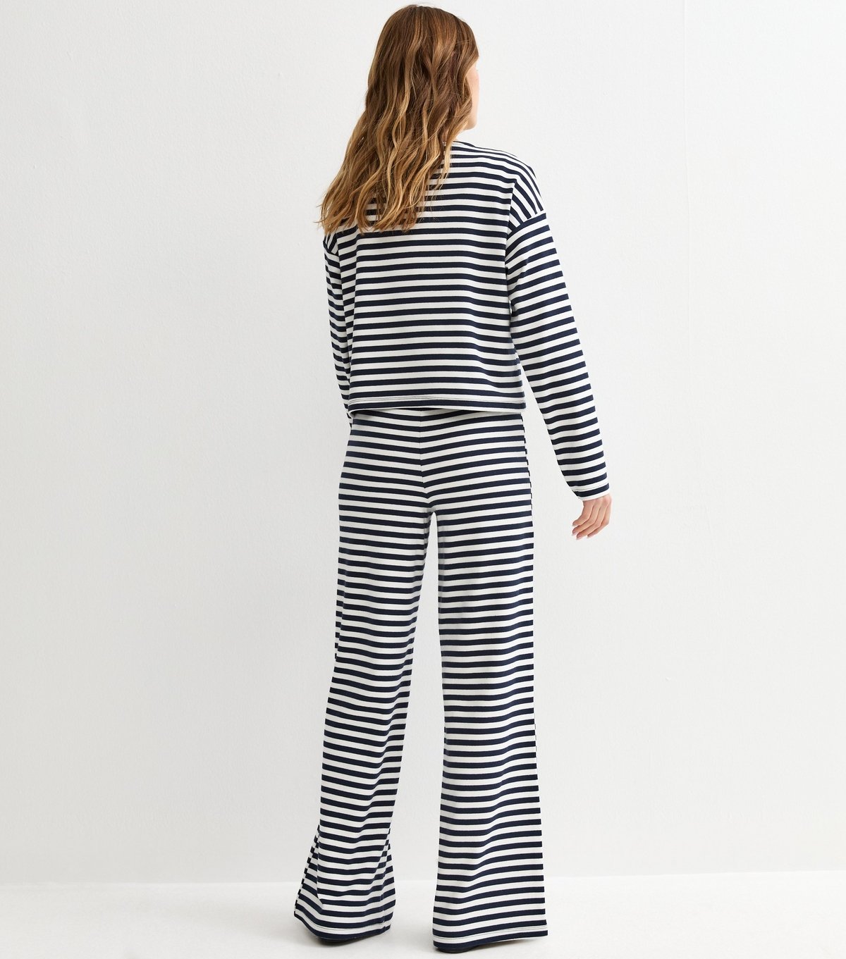 New Look Women's Blue Relaxed Striped Wide Leg Trousers New Look - 4