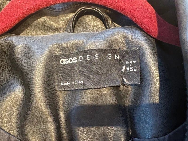 ASOS Asos Black Faux Leather Trench Coat