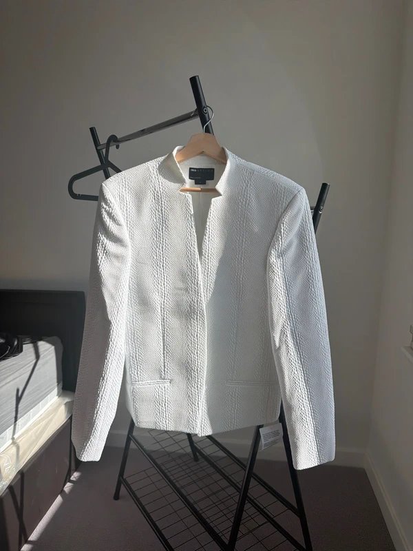 ASOS ASOS boxy blazer in white in jacquard - 1