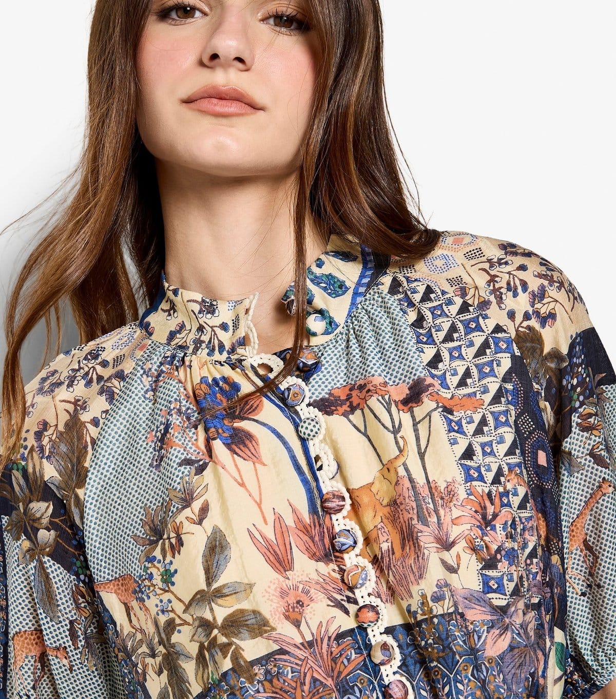 Apricot Women's Blue Patchwork Print Midi Dress Apricot New Look - 4