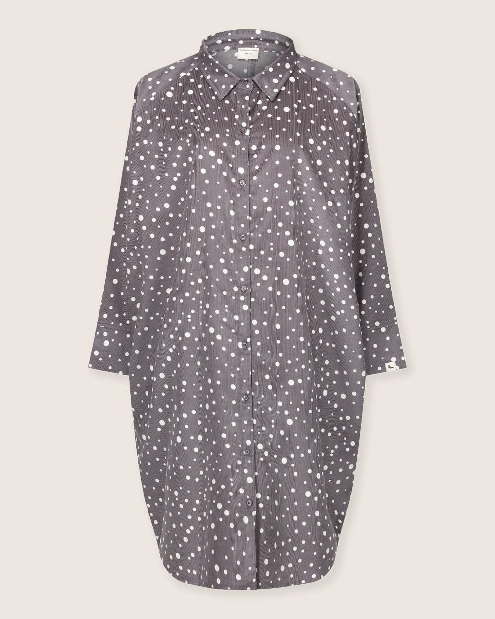 Turtledove London Turtledove London Women's Jess Grey Abstract Spot Print Midi Shirt Dress - 2