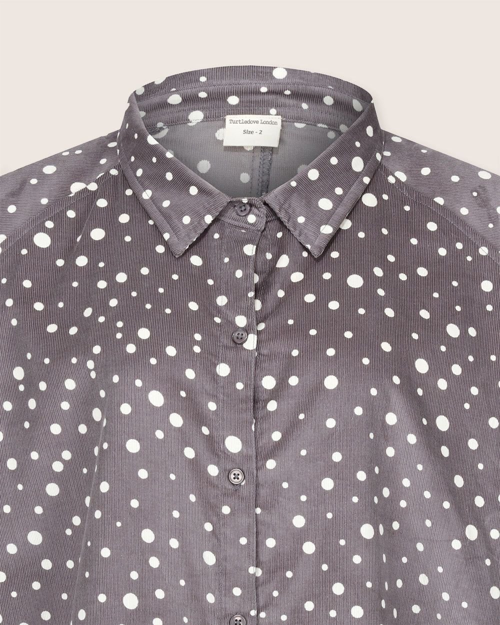 Turtledove London Turtledove London Women's Jess Grey Abstract Spot Print Midi Shirt Dress - 4