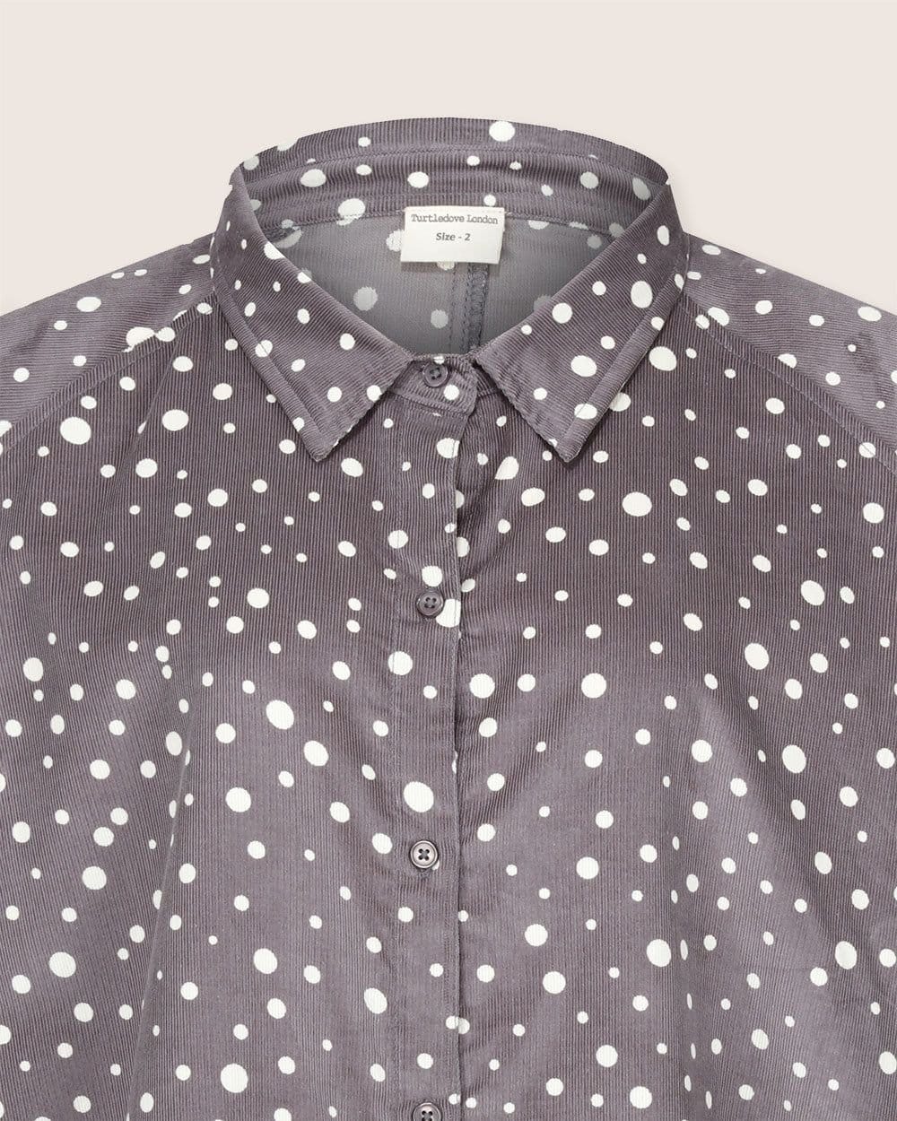Turtledove London Turtledove London Women's Jess Grey Abstract Spot Print Midi Shirt Dress - 4