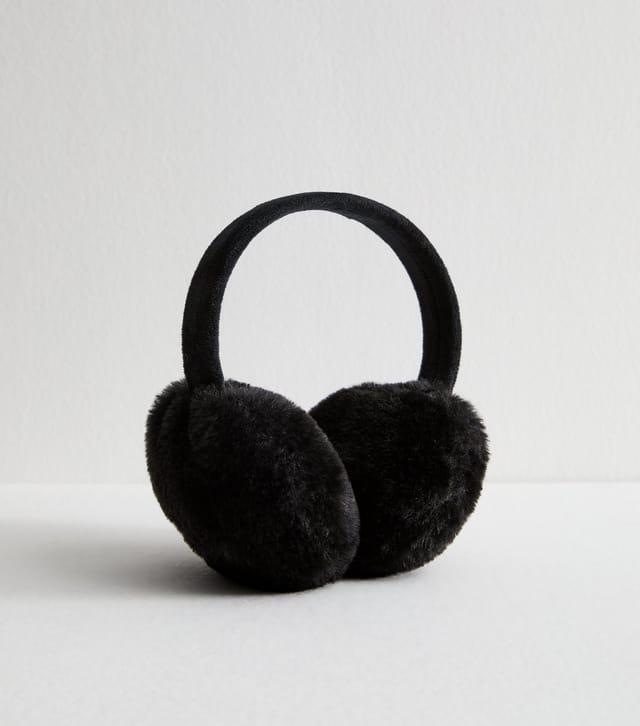 New Look Black Faux Fur Ear Muffs New Look - 2
