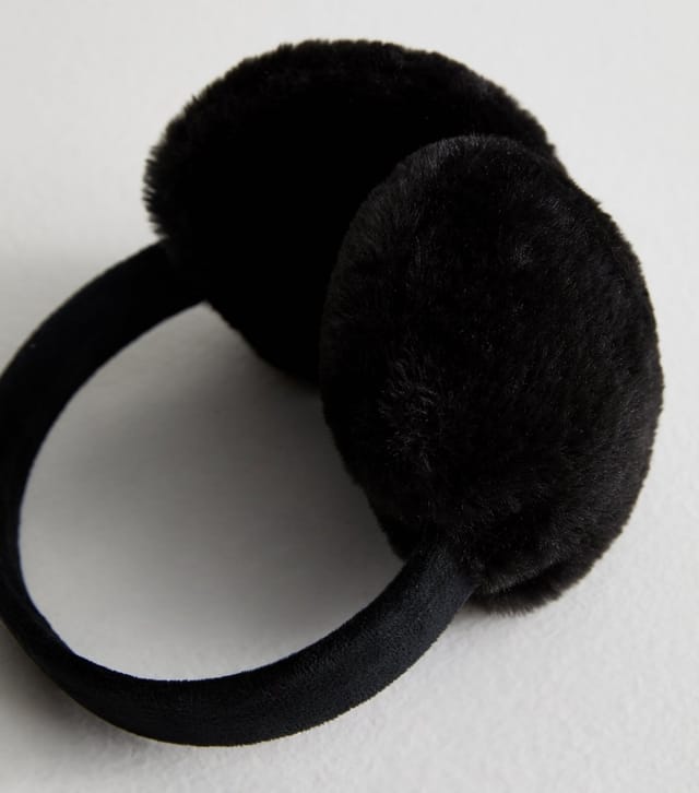 New Look Black Faux Fur Ear Muffs New Look - 3