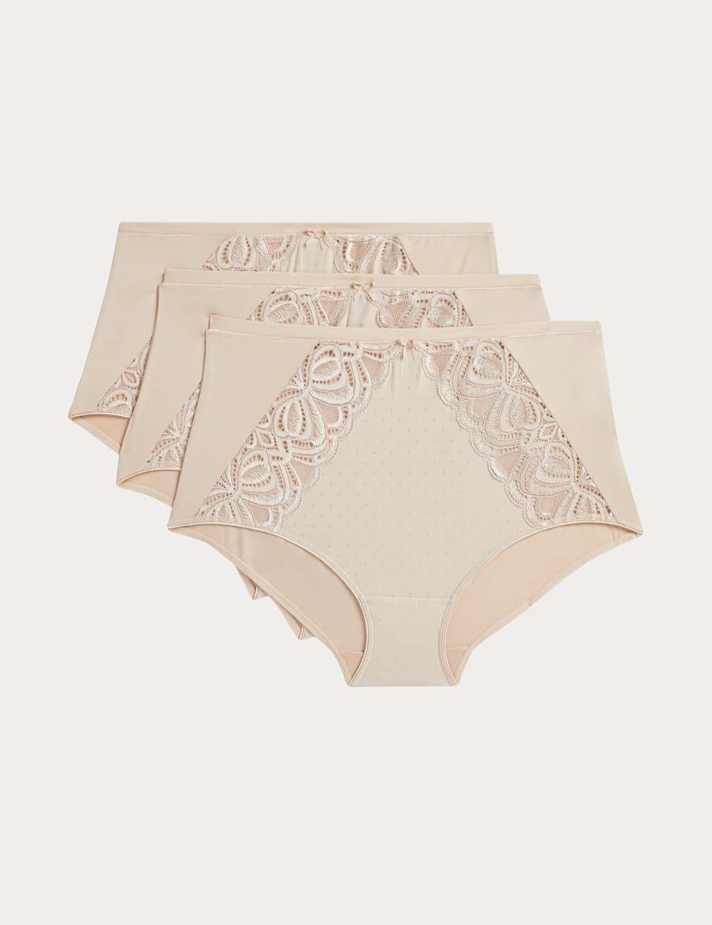 Marks & Spencer M&S 3pk Amelia Lace Full Briefs Opaline