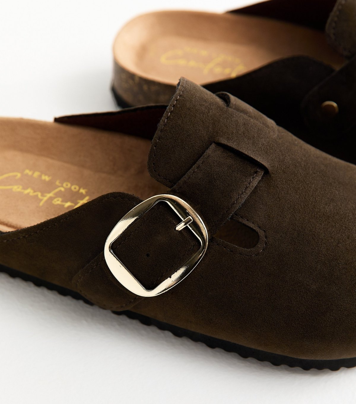 New Look Women's Brown Faux Brushed Leather Clogs Vegan New Look - 3