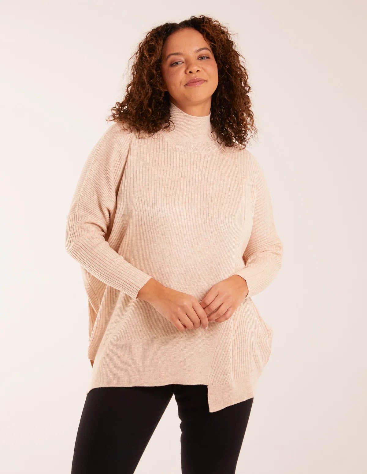 Blue Vanilla Asymmetric Hem Detail Jumper