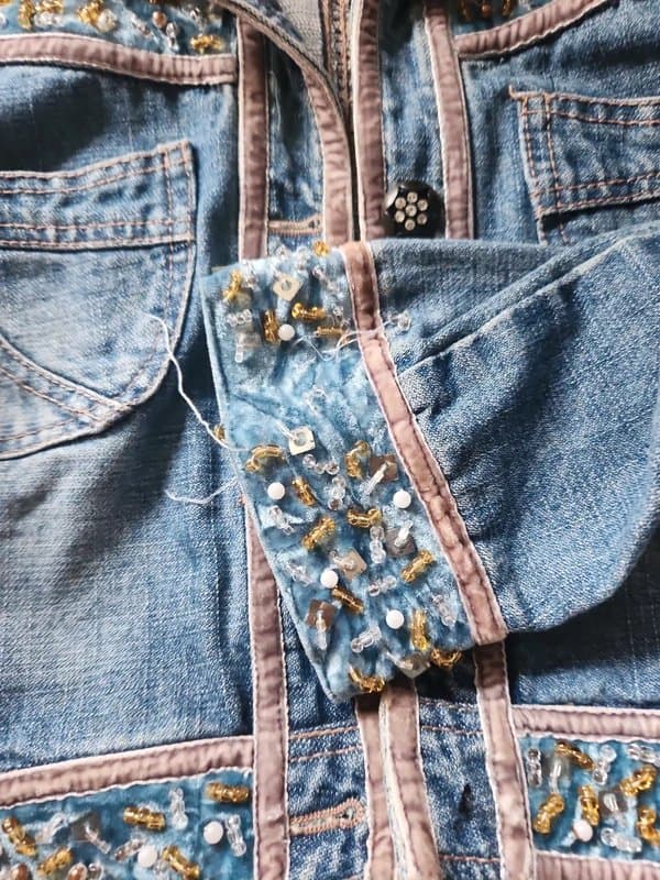 Maje Maje Embroidered Cropped DenimJacket