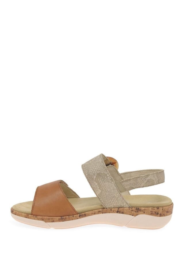 Remonte Remonte Women's 'Rock' Low Wedge Sandals in Tan - 2