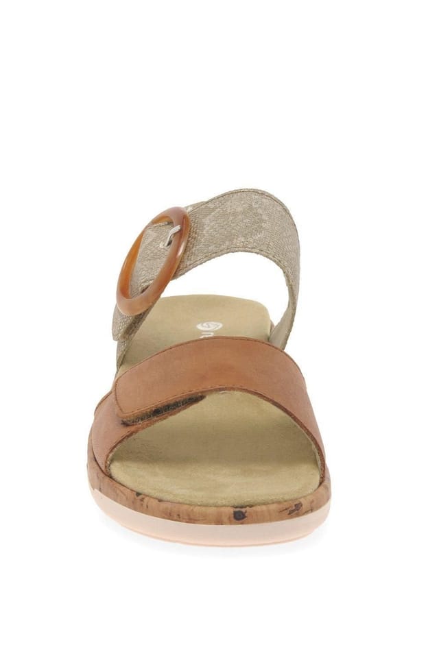 Remonte Remonte Women's 'Rock' Low Wedge Sandals in Tan - 3