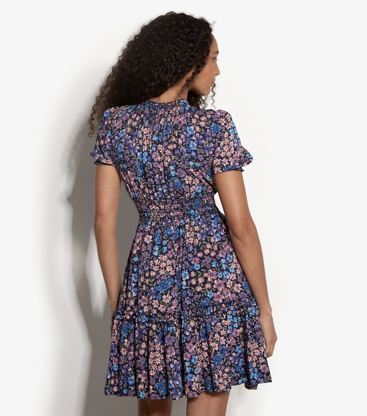 Apricot Women's Blue Iridescent Ditsy Print Mini Dress Apricot New Look - 3