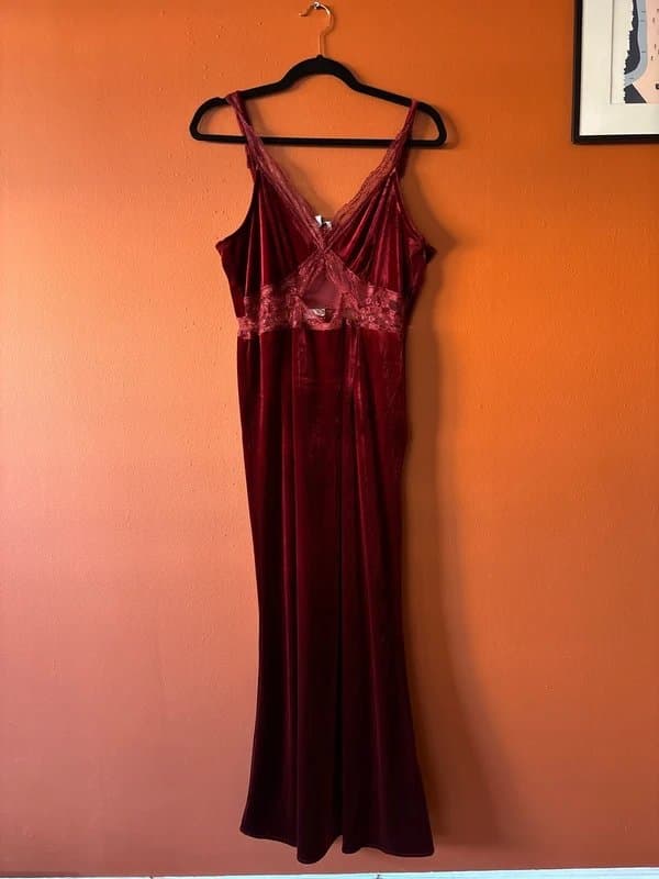 Never Fully Dressed Never Filly Dressed Burgundy Velvet Mimi Dress