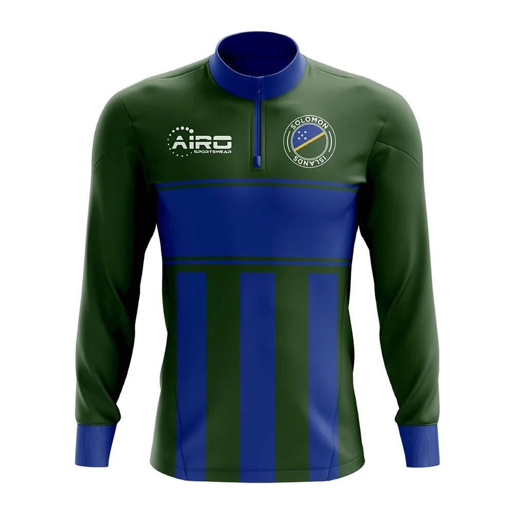 Solomon Islands Solomon Islands Men's Concept Football Half Zip Midlayer Top in Blue