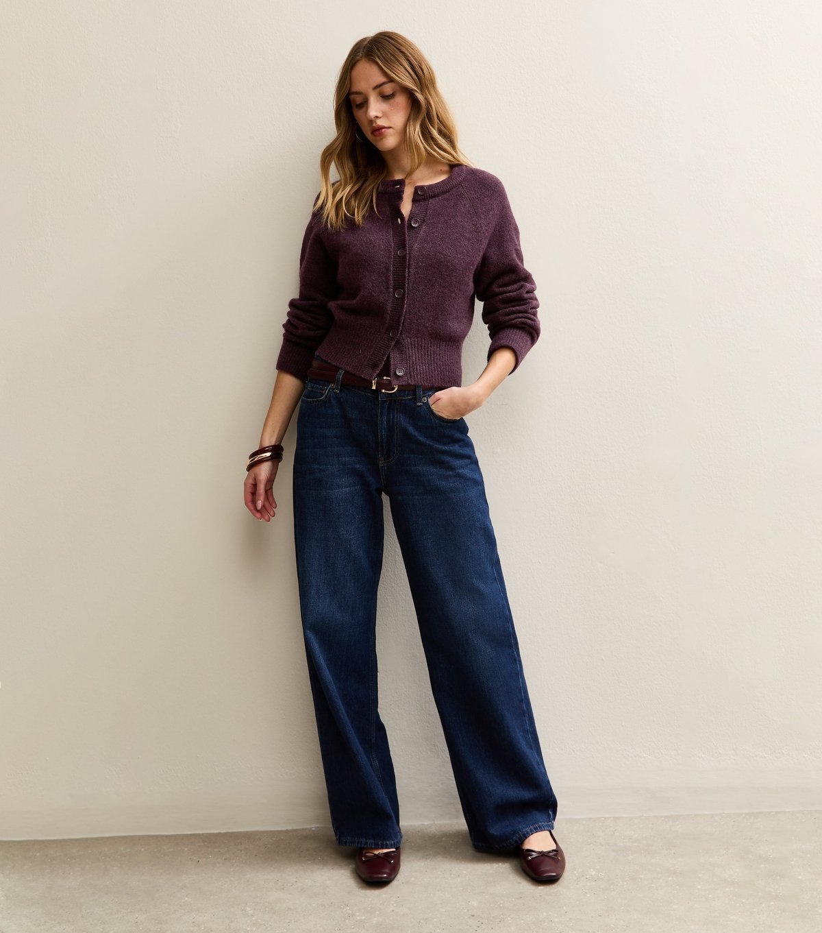 New Look Women's Purple Meet The Jean Raglan Cardigan New Look - 2