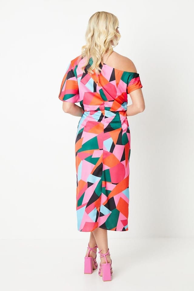 Debut London Debut London Women's by Coast Fallen Shoulder Printed Midi Dress - 3