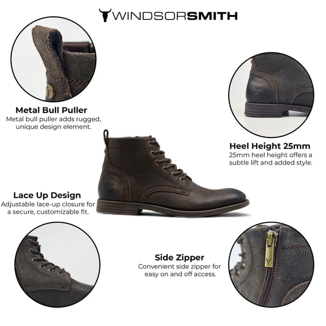 Windsor Smith Windsor Smith Men's Leather Casual Desert Boots - Sebastien in Brown - 2