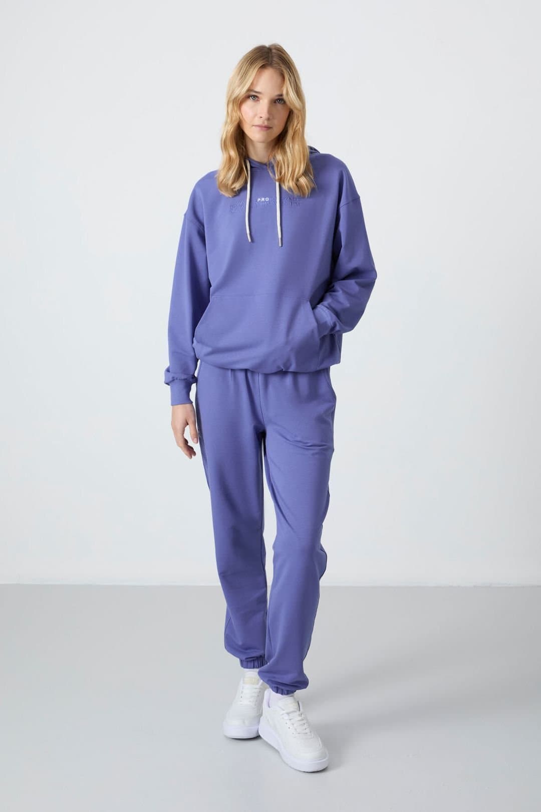Tommy Life Tommy Life Women's Oversized Hooded Sweatshirt & Pants Set in Purple