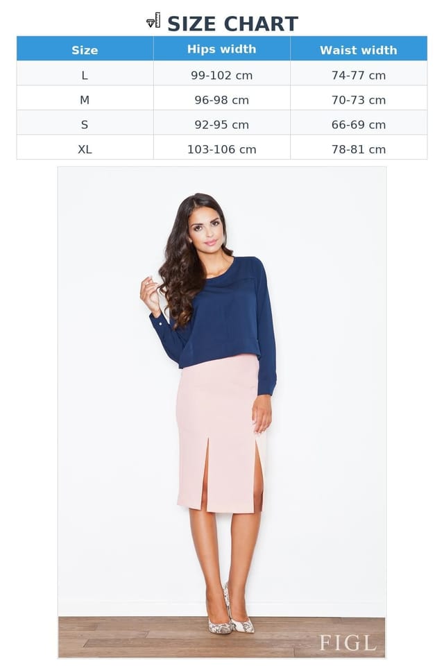Love Lace Love Lace Women's Classic High Waisted Lined Skirt Slits for Work in Pink - 2