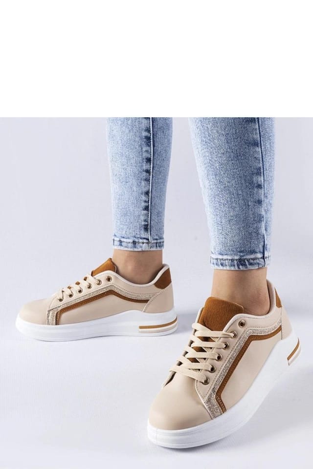 Love Lace Love Lace Women's Mayfield Platform Sneakers Faux Suede Lace Up White Sole in Beige - 2