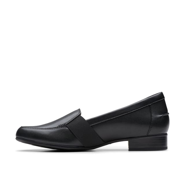 Clarks Clarks Women's Juliet Beat Black Leather Loafers, Slip Ons - 2