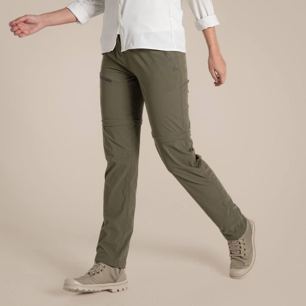 Craghoppers Craghoppers Women's 'Nosilife Pro' Zip-Off Ant Insect Walking Trousers in Dark Green