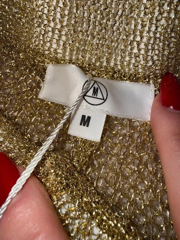 Missguided Misguided gold metallic knitted trousers - size M